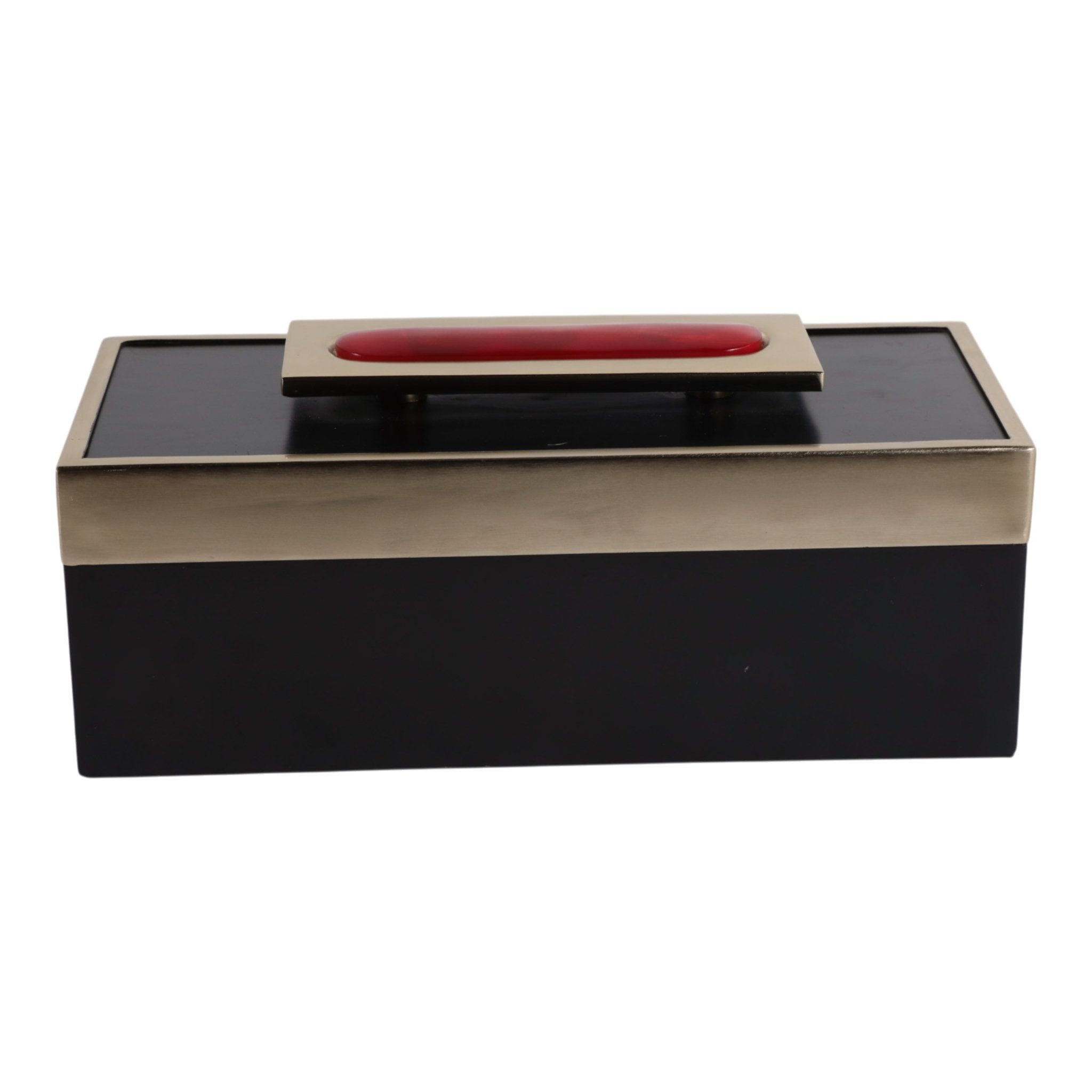 14x6" Chauncey Black And Red Box Box| Sagebrook Home