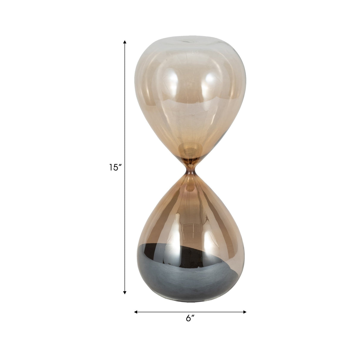 15" Ada Small Amber Hourglass Table Decors| Sagebrook Home