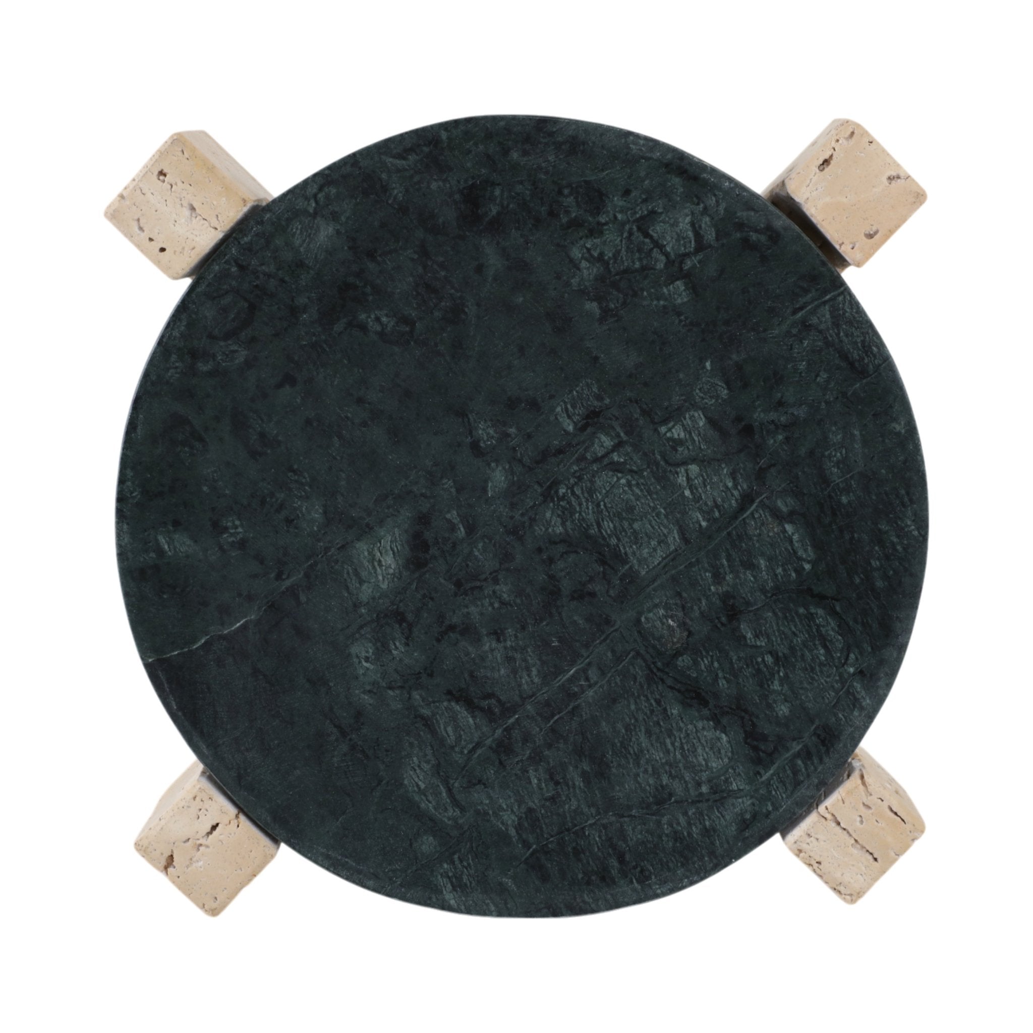 15" Archer Large Green Marble And Travertine Tray Table Decors| Sagebrook Home