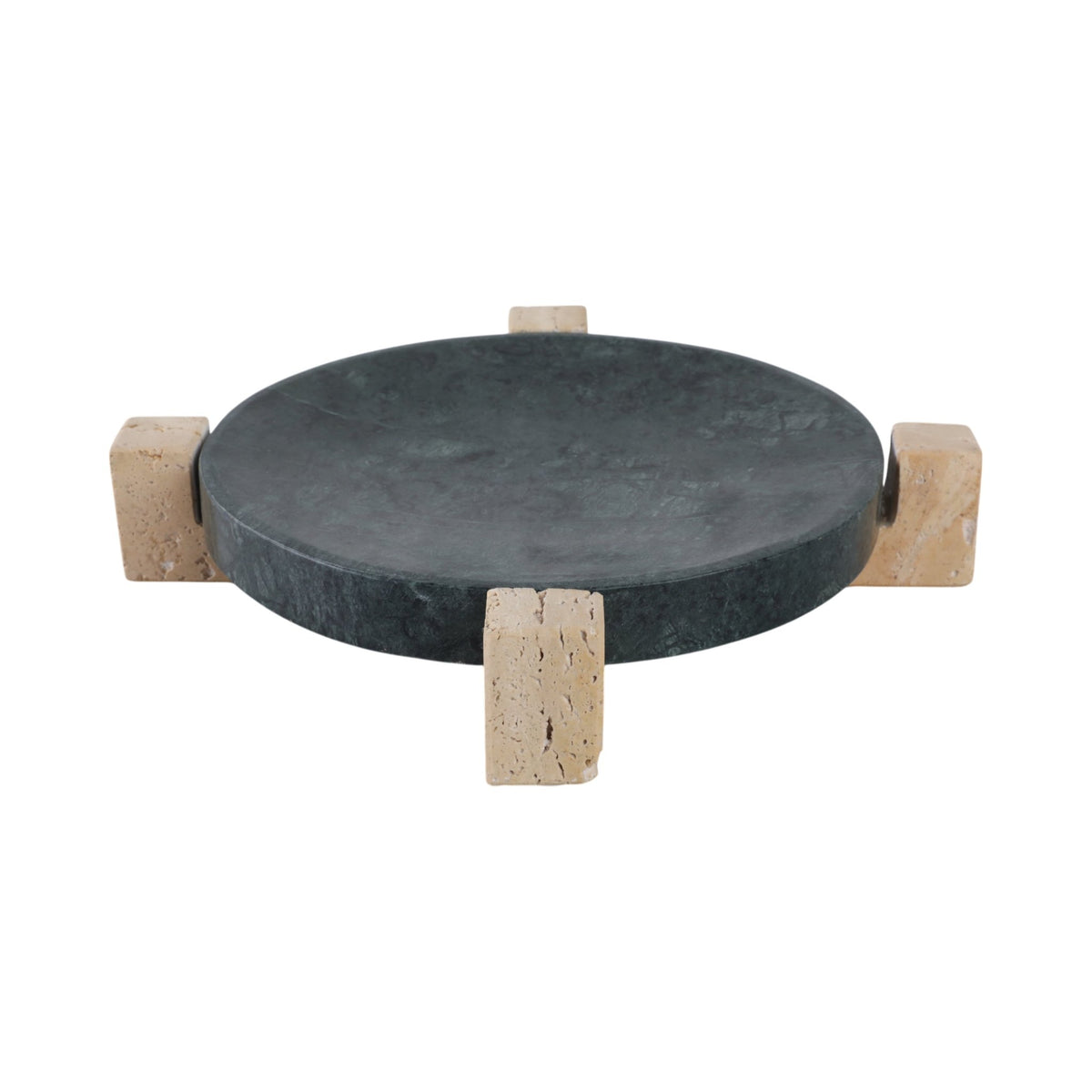 15" Archer Large Green Marble And Travertine Tray Table Decors| Sagebrook Home
