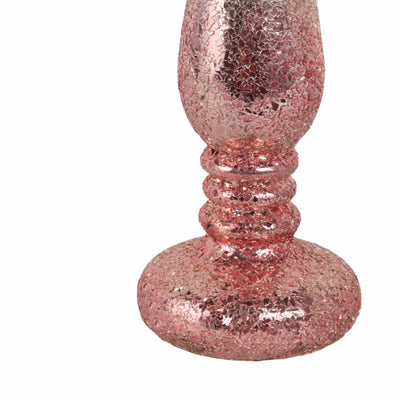 15" Blush Crackled Candle Holder - Al Rugaib Furniture