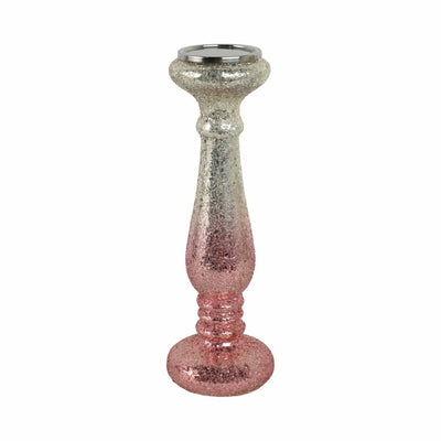 15" Blush Crackled Candle Holder - Al Rugaib Furniture