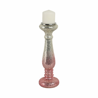 15" Blush Crackled Candle Holder - Al Rugaib Furniture