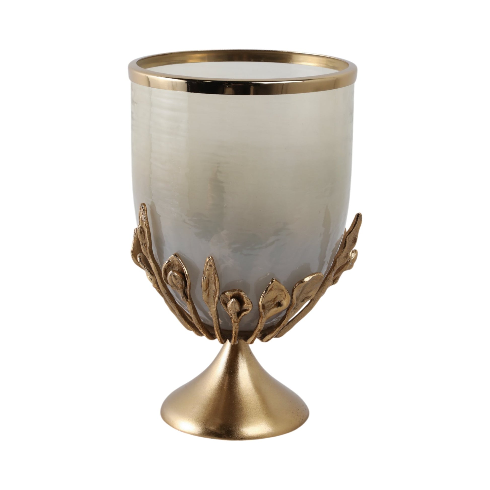 15" Eaves Small Glass And Metal Hurricane Candle Holders| Sagebrook Home