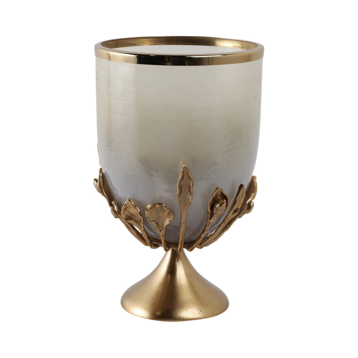 15" Eaves Small Glass And Metal Hurricane Candle Holders| Sagebrook Home