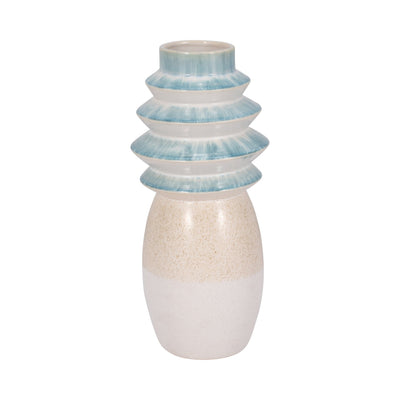 15" Fluted Top Vase Reactive Finish, Multi - Al Rugaib Furniture