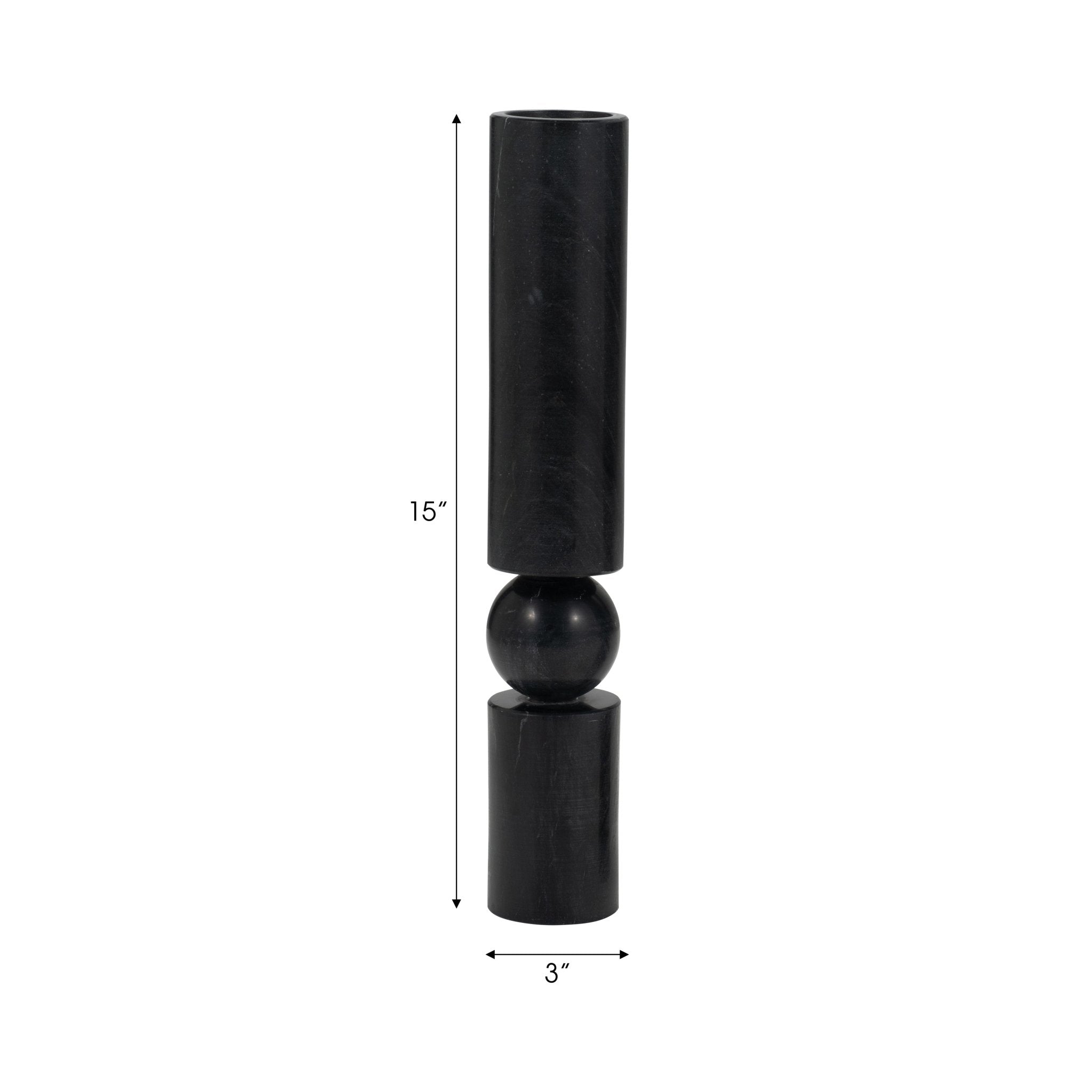 15" Hemmingway Black Marble Statuary Table Decors| Sagebrook Home