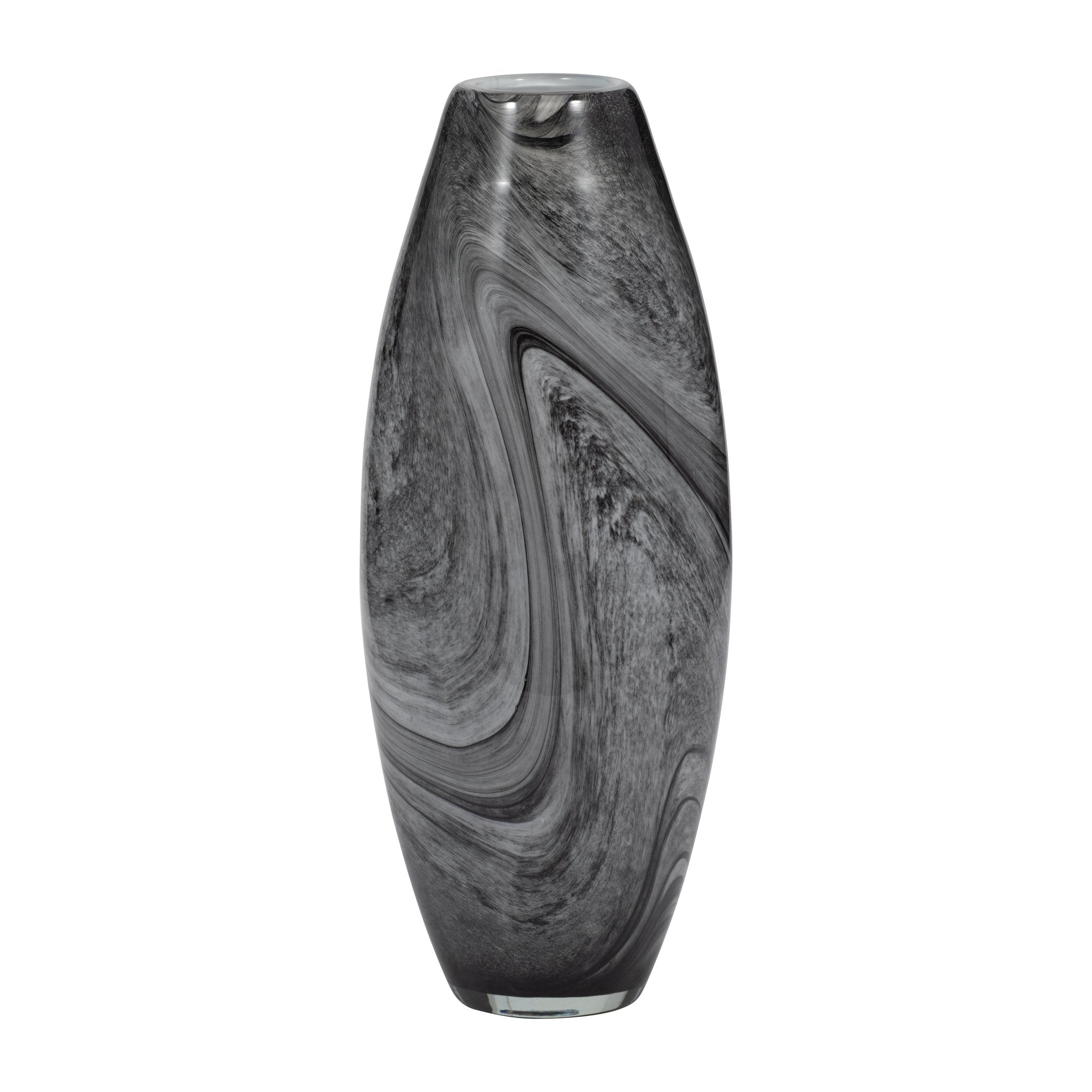 15" KATRINA GRAY SWIRL MEDIUM GLASS VASE Vases and Jars| Sagebrook Home