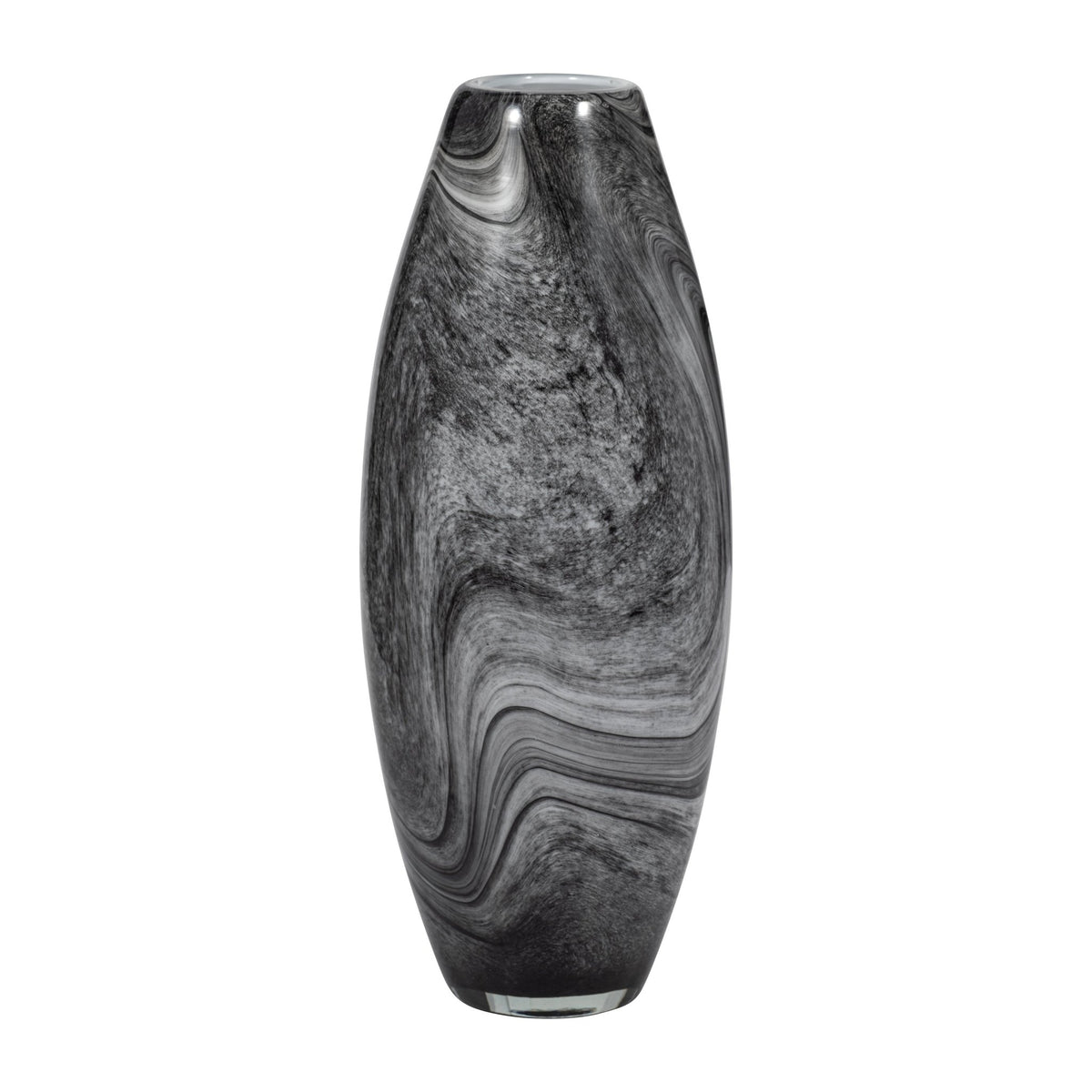 15" KATRINA GRAY SWIRL MEDIUM GLASS VASE Vases and Jars| Sagebrook Home