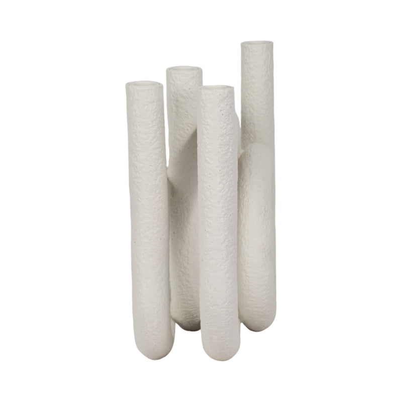 15" Looped 4 - taper Candleholder, White - Al Rugaib Furniture