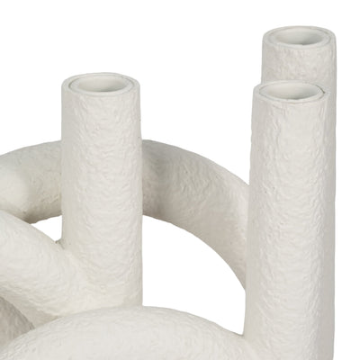 15" Looped 4 - taper Candleholder, White - Al Rugaib Furniture