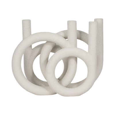 15" Looped 4 - taper Candleholder, White - Al Rugaib Furniture