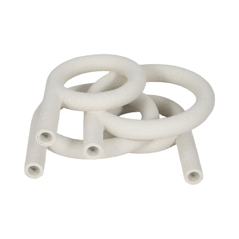 15" Looped 4 - taper Candleholder, White - Al Rugaib Furniture