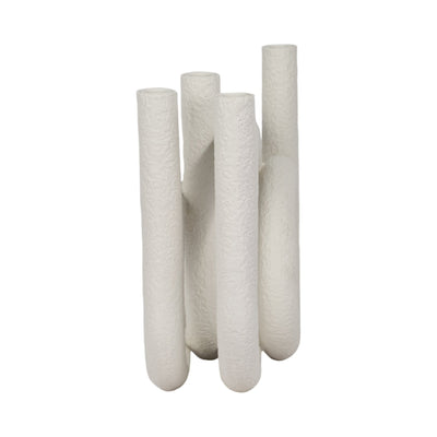 15" Looped 4 - taper Candleholder, White - Al Rugaib Furniture