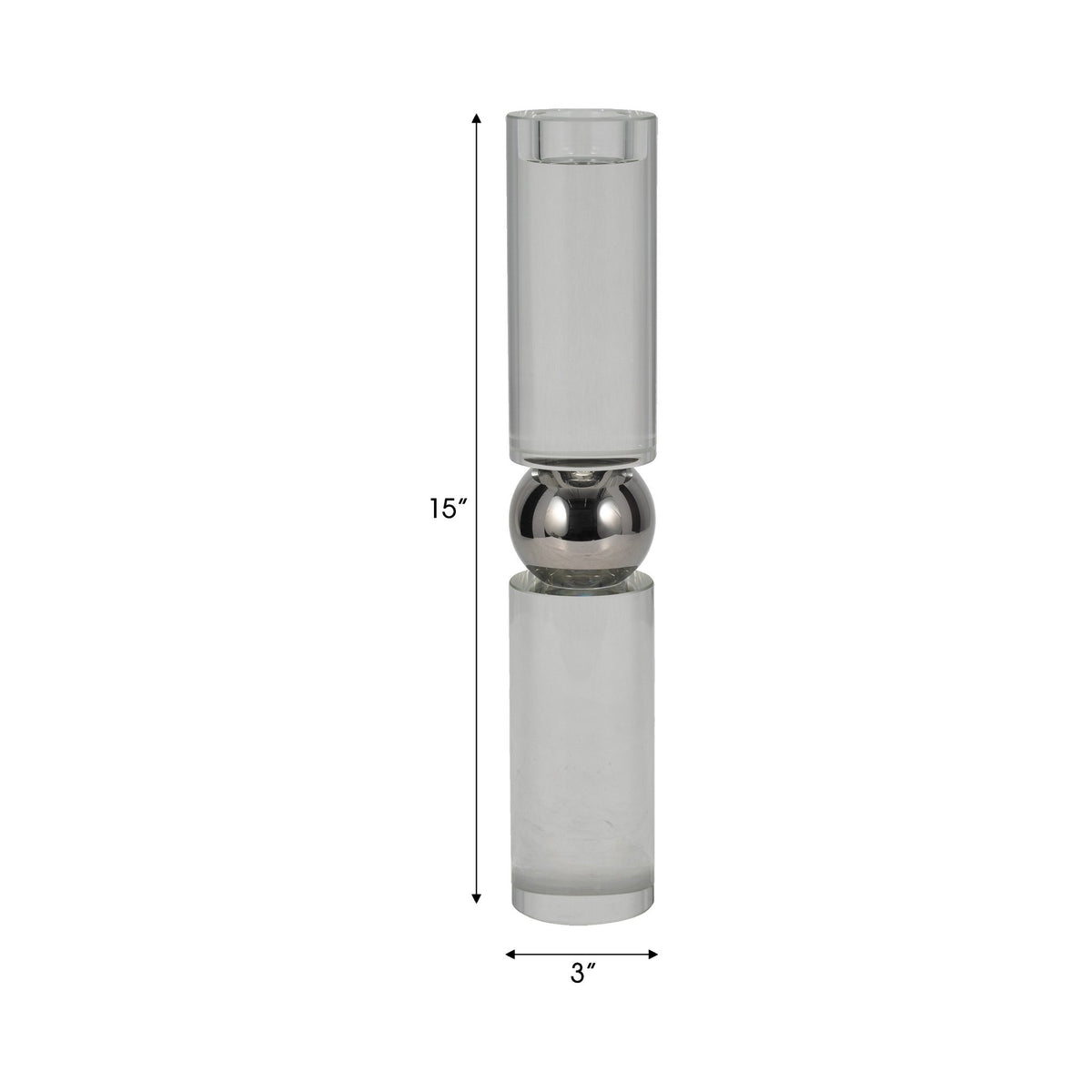 15" MARLA LARGE CRYSTAL CANDLESTICK Table Decors| Sagebrook Home