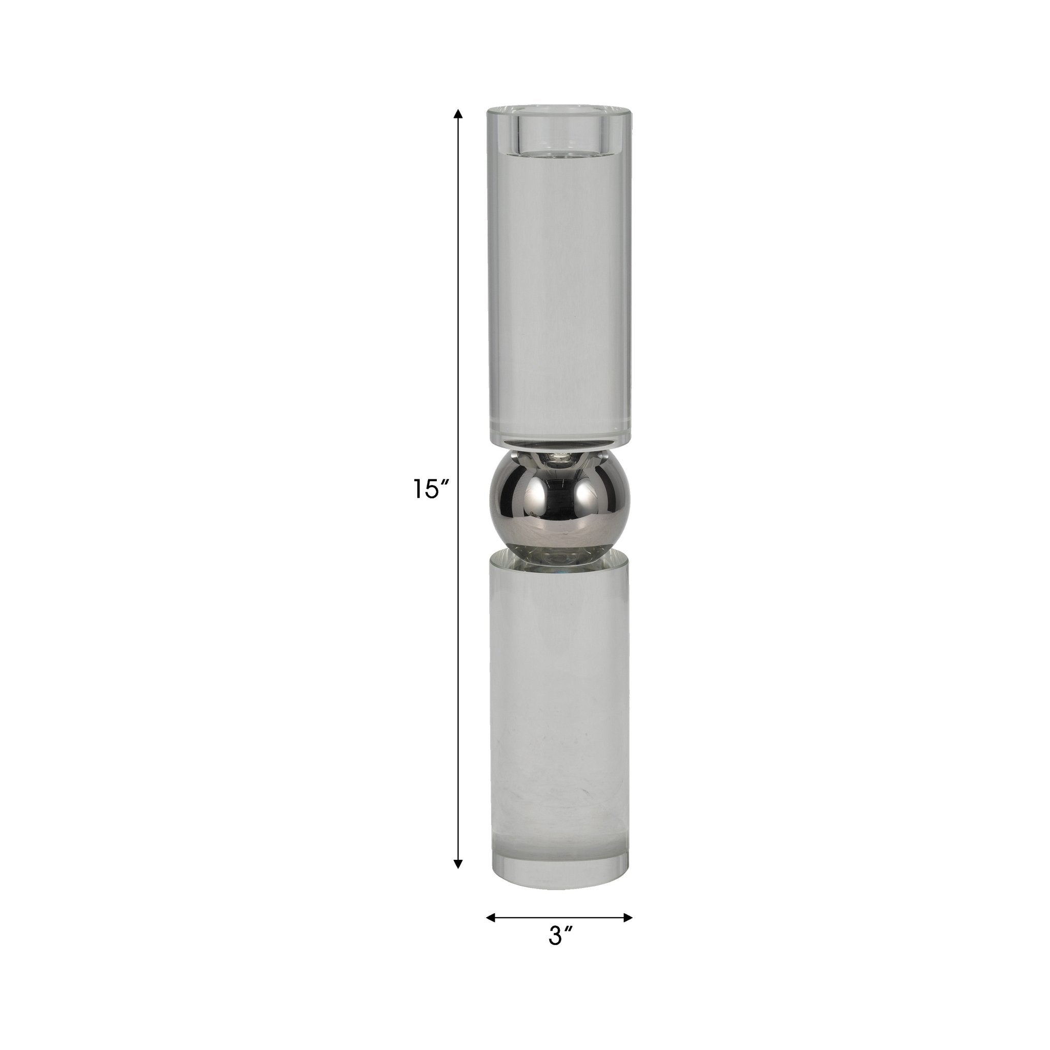 15" MARLA LARGE CRYSTAL CANDLESTICK Table Decors| Sagebrook Home