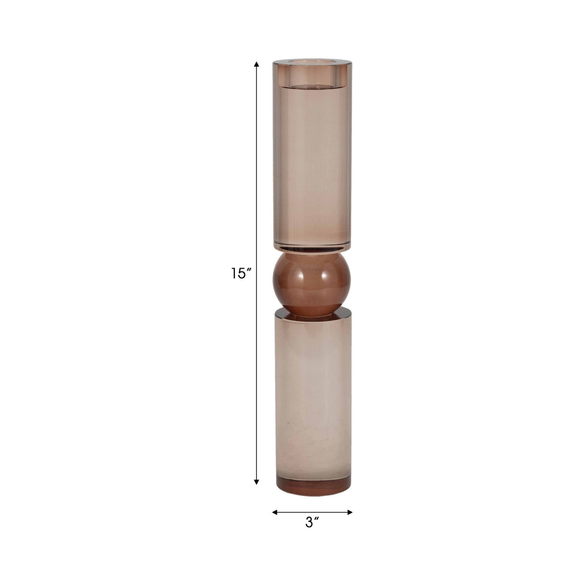 15" MARLA SMALL BRONZE CRYSTAL CANDLESTICK Table Decors| Sagebrook Home