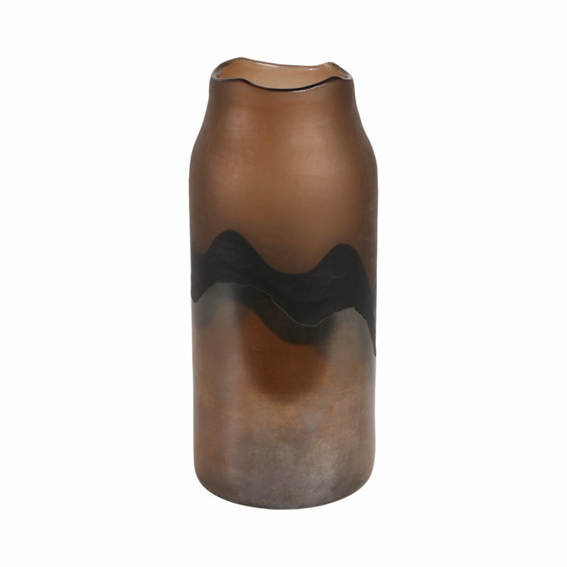 15" Mason Large Brown Glass Vase - Al Rugaib Furniture
