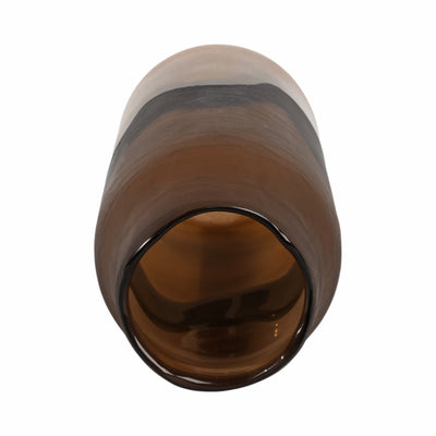 15" Mason Large Brown Glass Vase - Al Rugaib Furniture