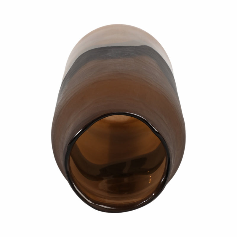 15" Mason Large Brown Glass Vase - Al Rugaib Furniture