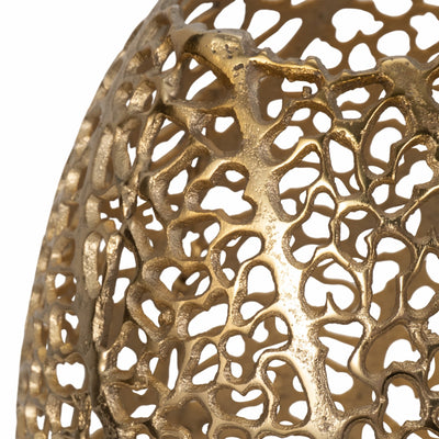 15" Meadow Metal Urn Shape Vase, Gold - Al Rugaib Furniture