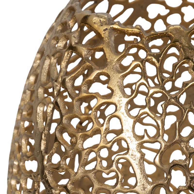 15" Meadow Metal Urn Shape Vase, Gold - Al Rugaib Furniture