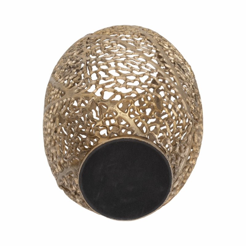 15" Meadow Metal Urn Shape Vase, Gold - Al Rugaib Furniture