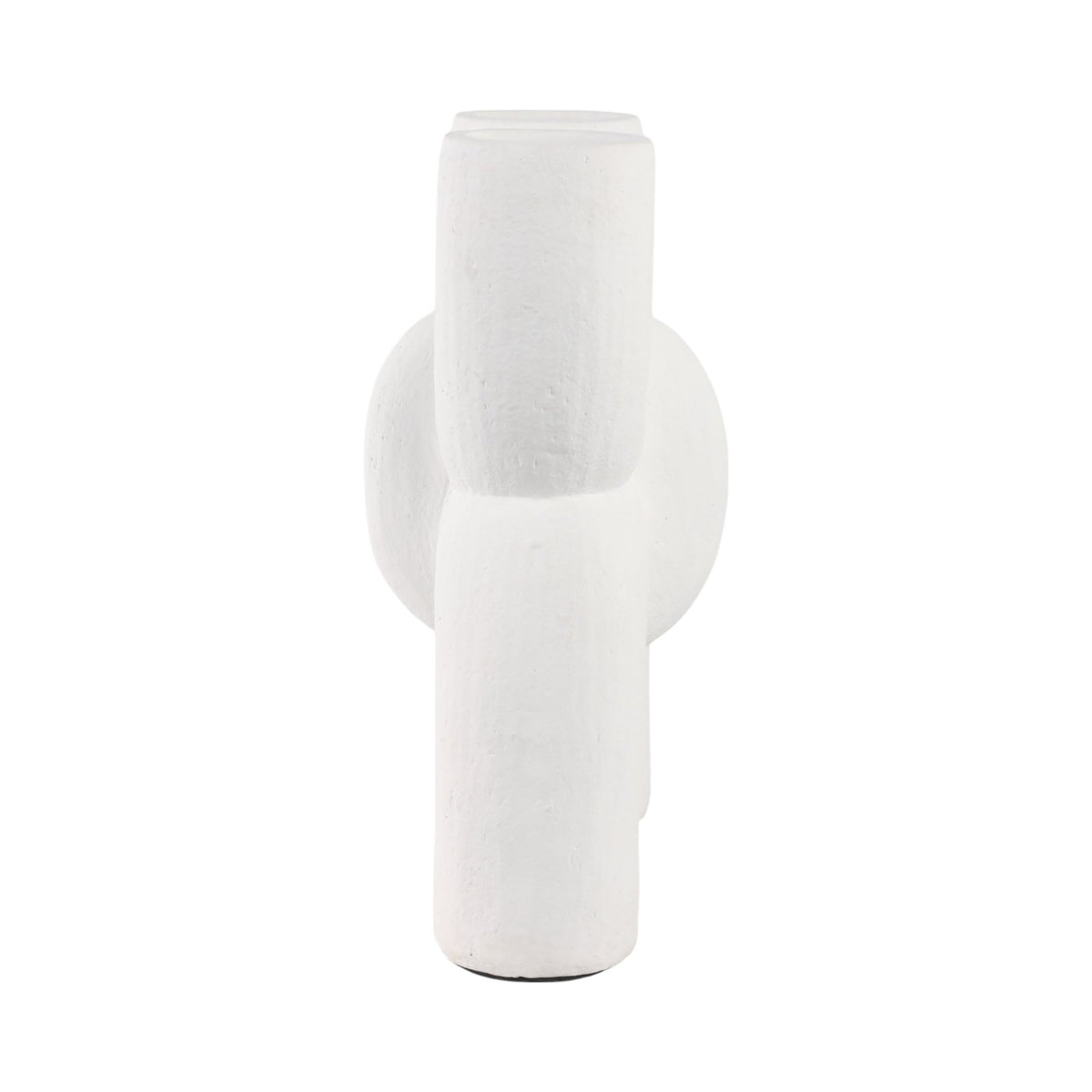 15" MODERN X SHAPE TERRACOTTA VASE, WHITE Vases and Jars| Sagebrook Home