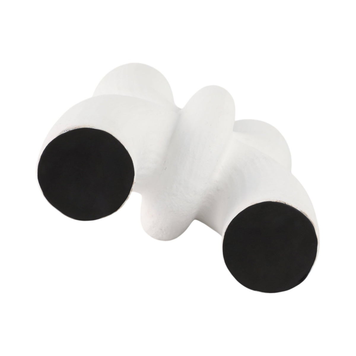 15" MODERN X SHAPE TERRACOTTA VASE, WHITE Vases and Jars| Sagebrook Home