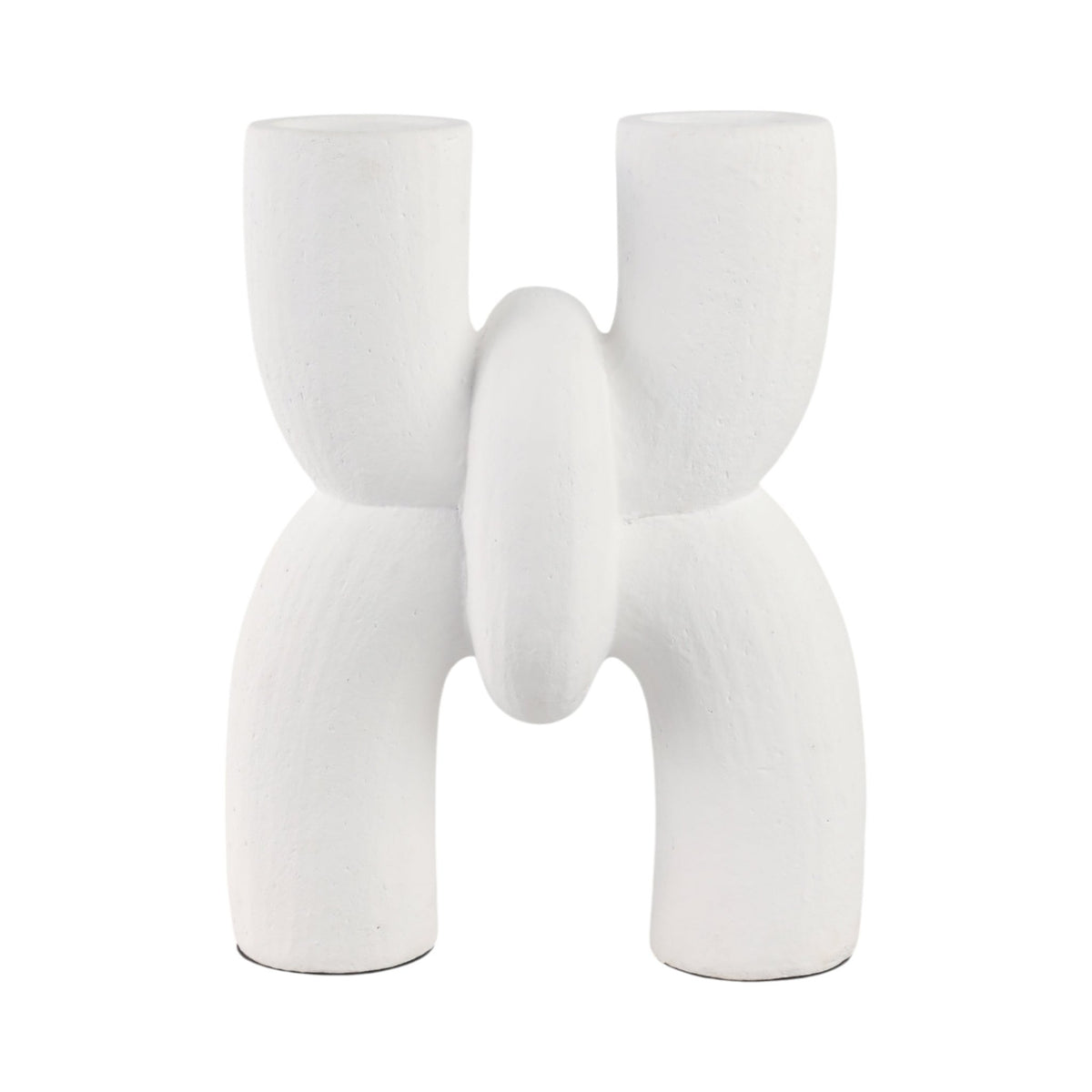 15" MODERN X SHAPE TERRACOTTA VASE, WHITE Vases and Jars| Sagebrook Home