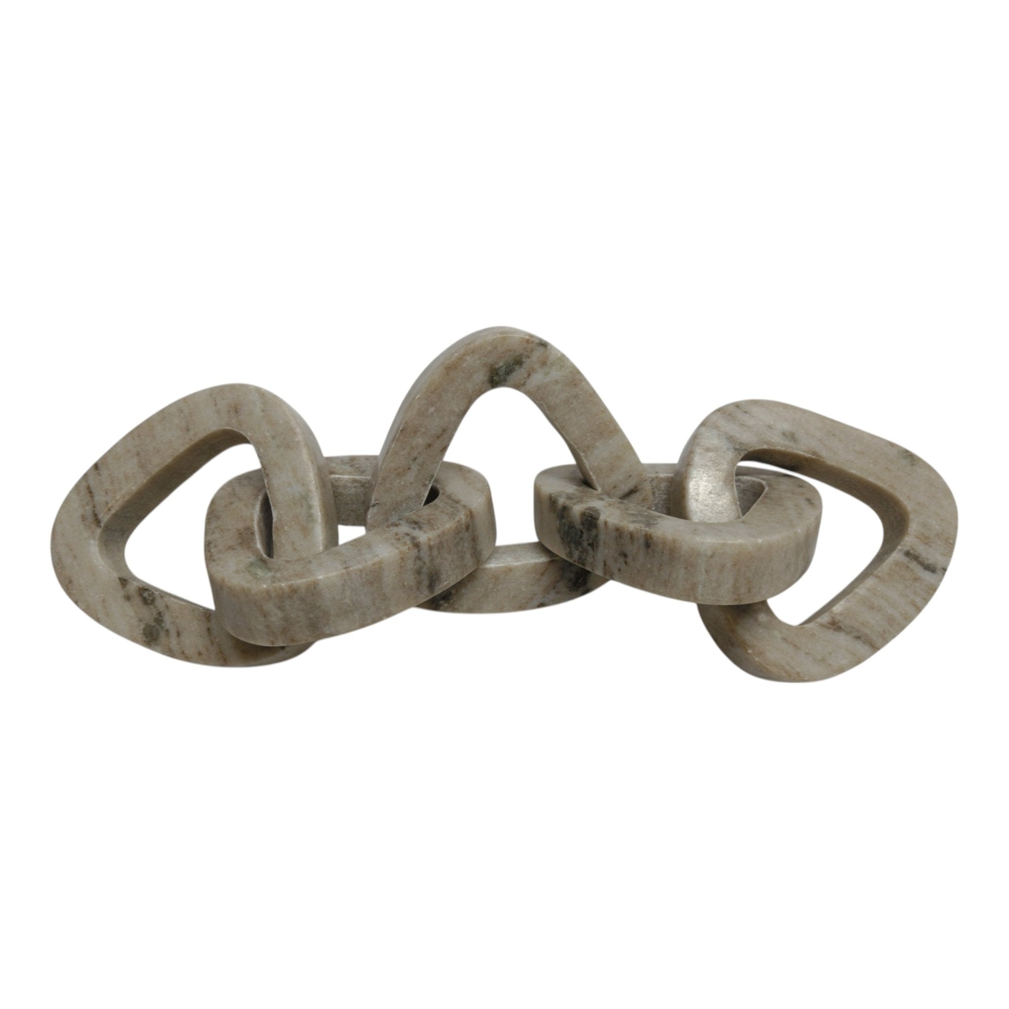 15" Mollin Carved Marble Chain Object Table Decors| Sagebrook Home
