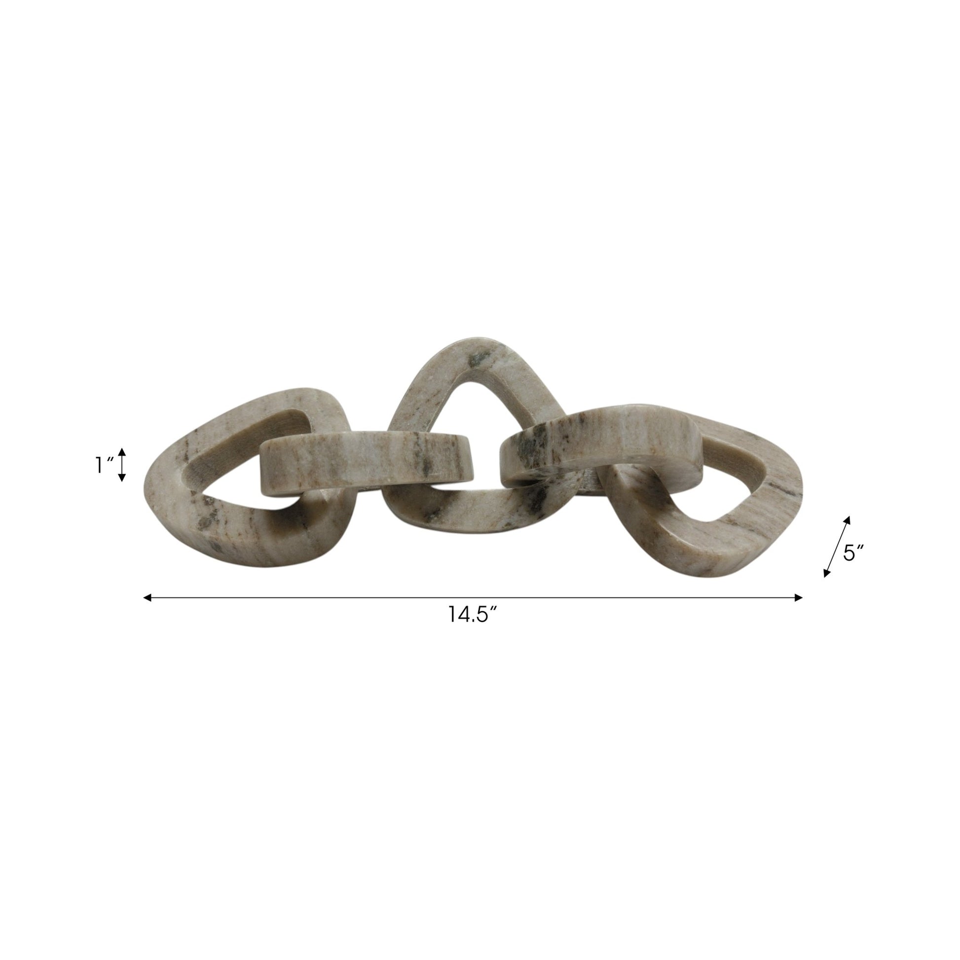 15" Mollin Carved Marble Chain Object Table Decors| Sagebrook Home