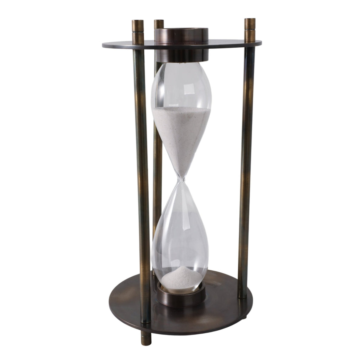 15" PERTH BRONZE ALUMINUM COMPASS HOURGLASS Table Decors| Sagebrook Home