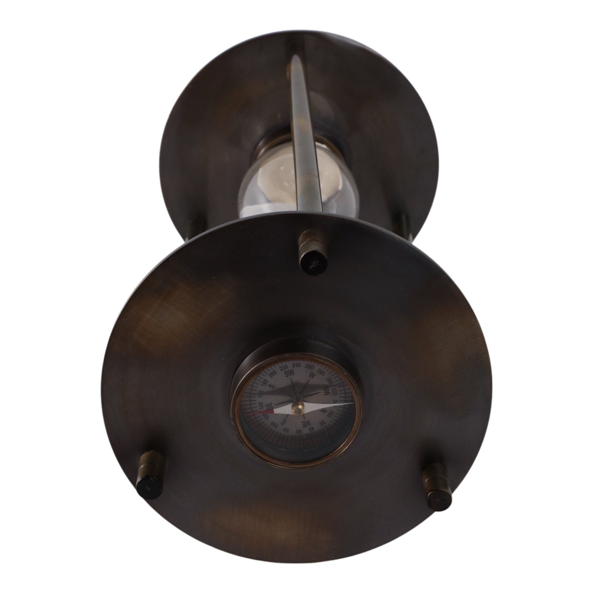 15" PERTH BRONZE ALUMINUM COMPASS HOURGLASS Table Decors| Sagebrook Home