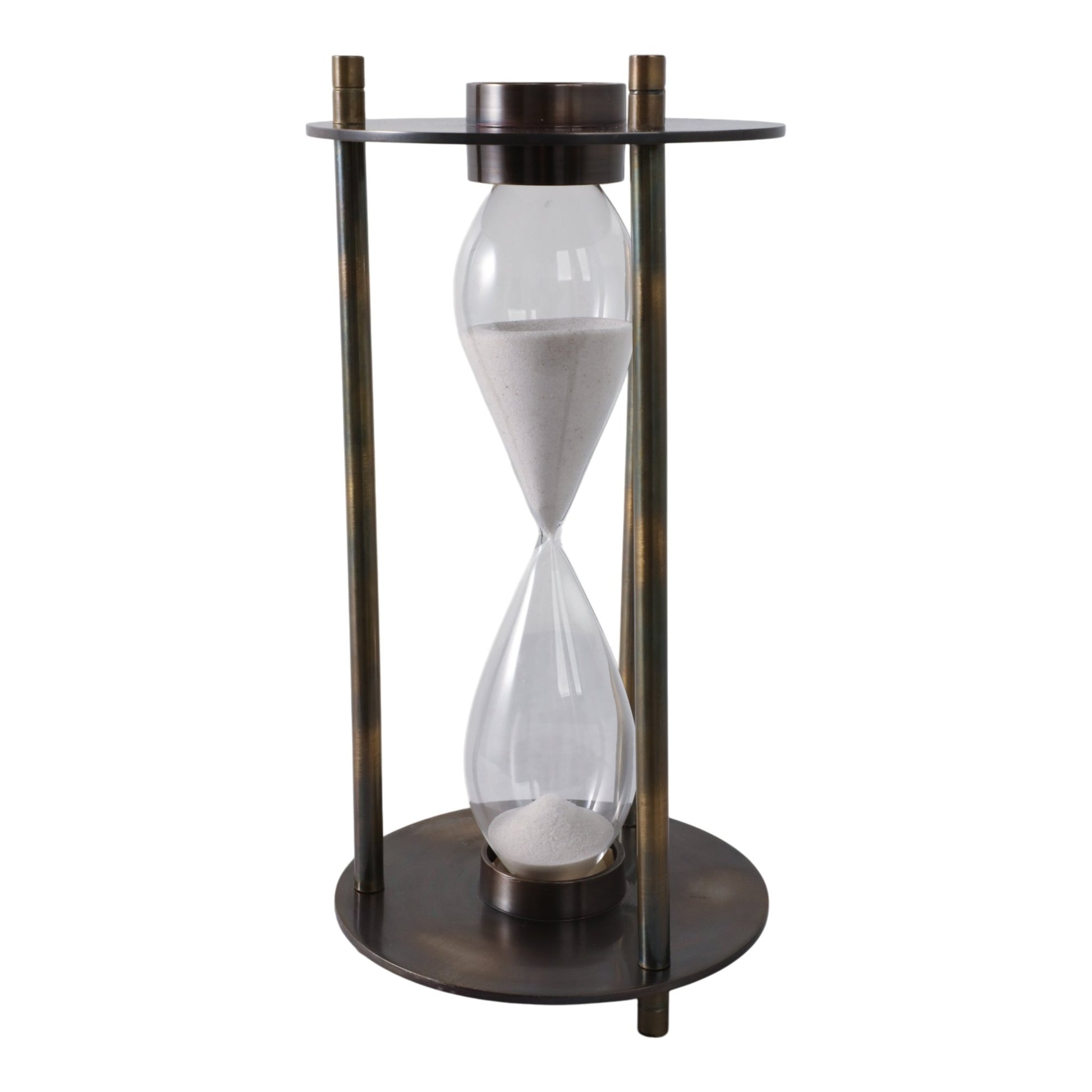 15" PERTH BRONZE ALUMINUM COMPASS HOURGLASS Table Decors| Sagebrook Home