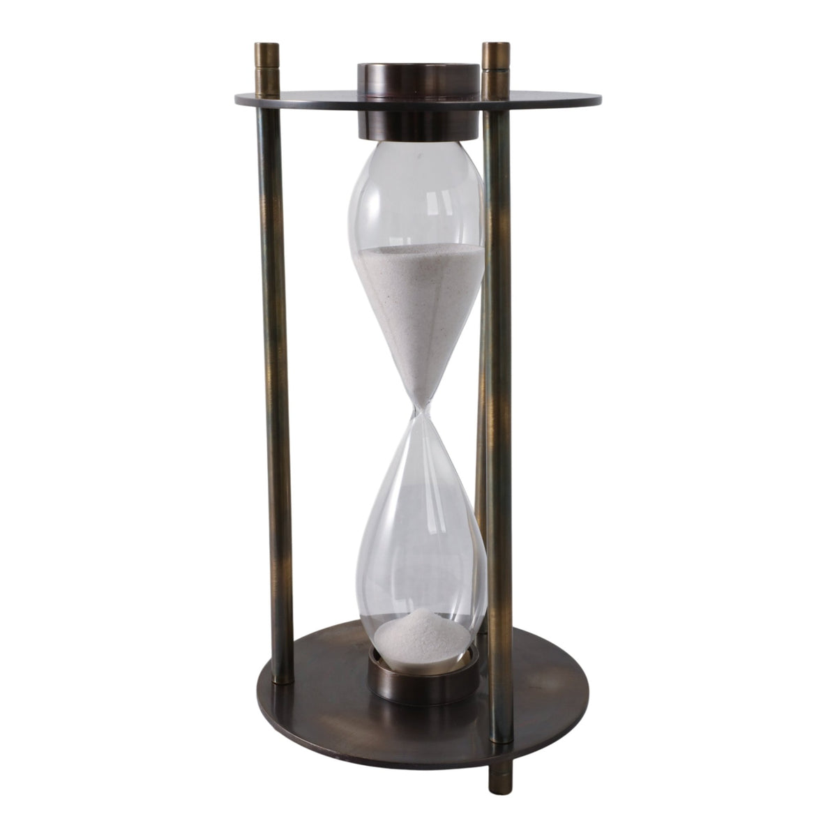 15" PERTH BRONZE ALUMINUM COMPASS HOURGLASS Table Decors| Sagebrook Home