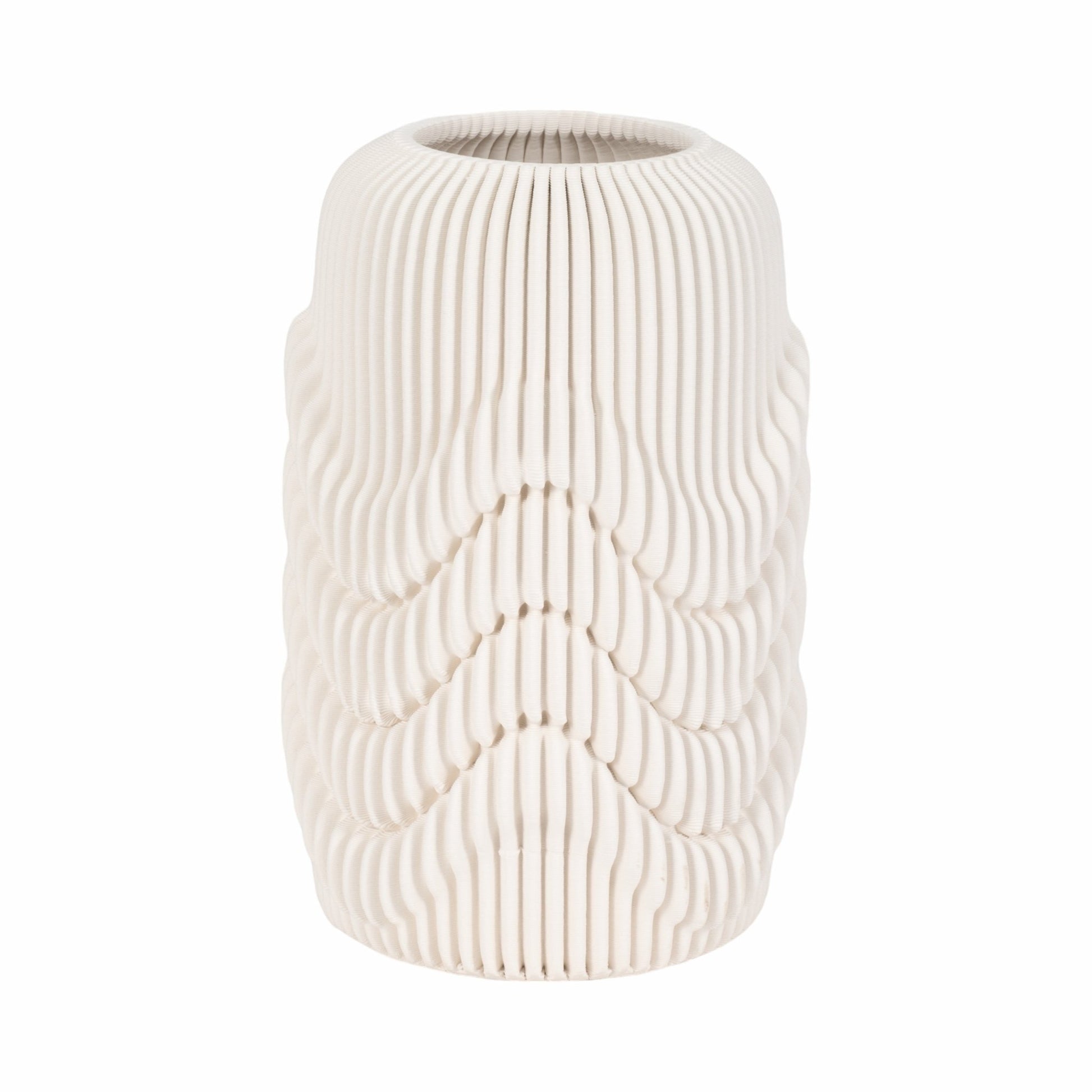 15" PROVIDENCE 3D PRINTED VASE, IVORY/BEIGE Vases and Jars| Sagebrook Home