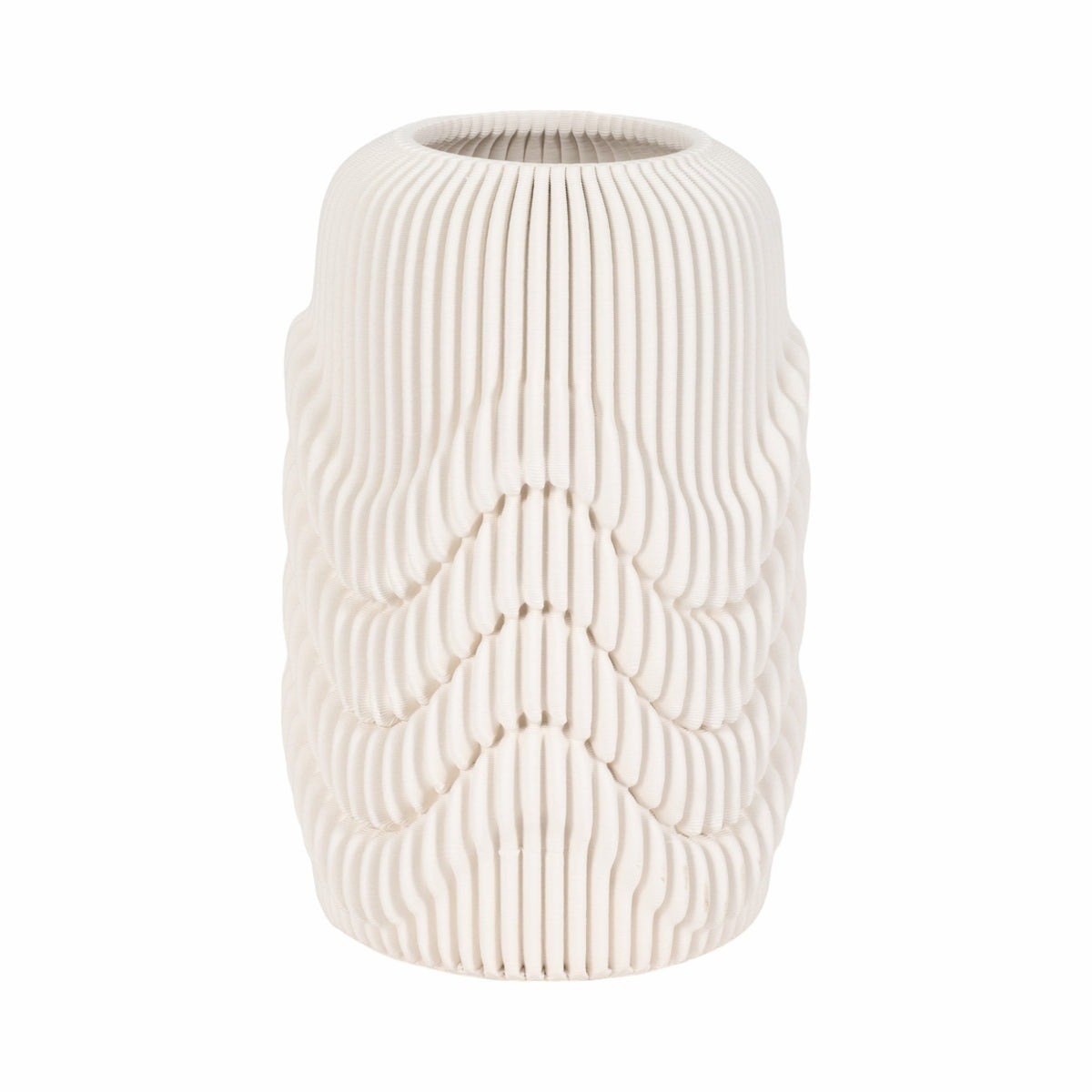15" PROVIDENCE 3D PRINTED VASE, IVORY/BEIGE Vases and Jars| Sagebrook Home