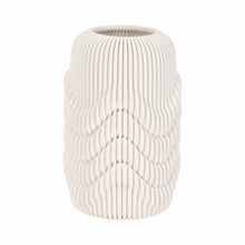 15" PROVIDENCE 3D PRINTED VASE, IVORY/BEIGE