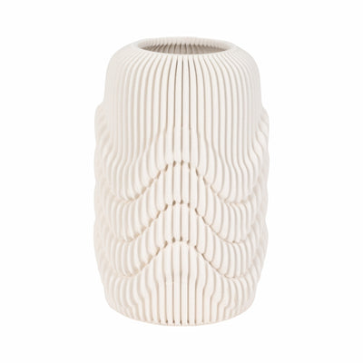15" PROVIDENCE 3D PRINTED VASE, IVORY/BEIGE - Al Rugaib Furniture