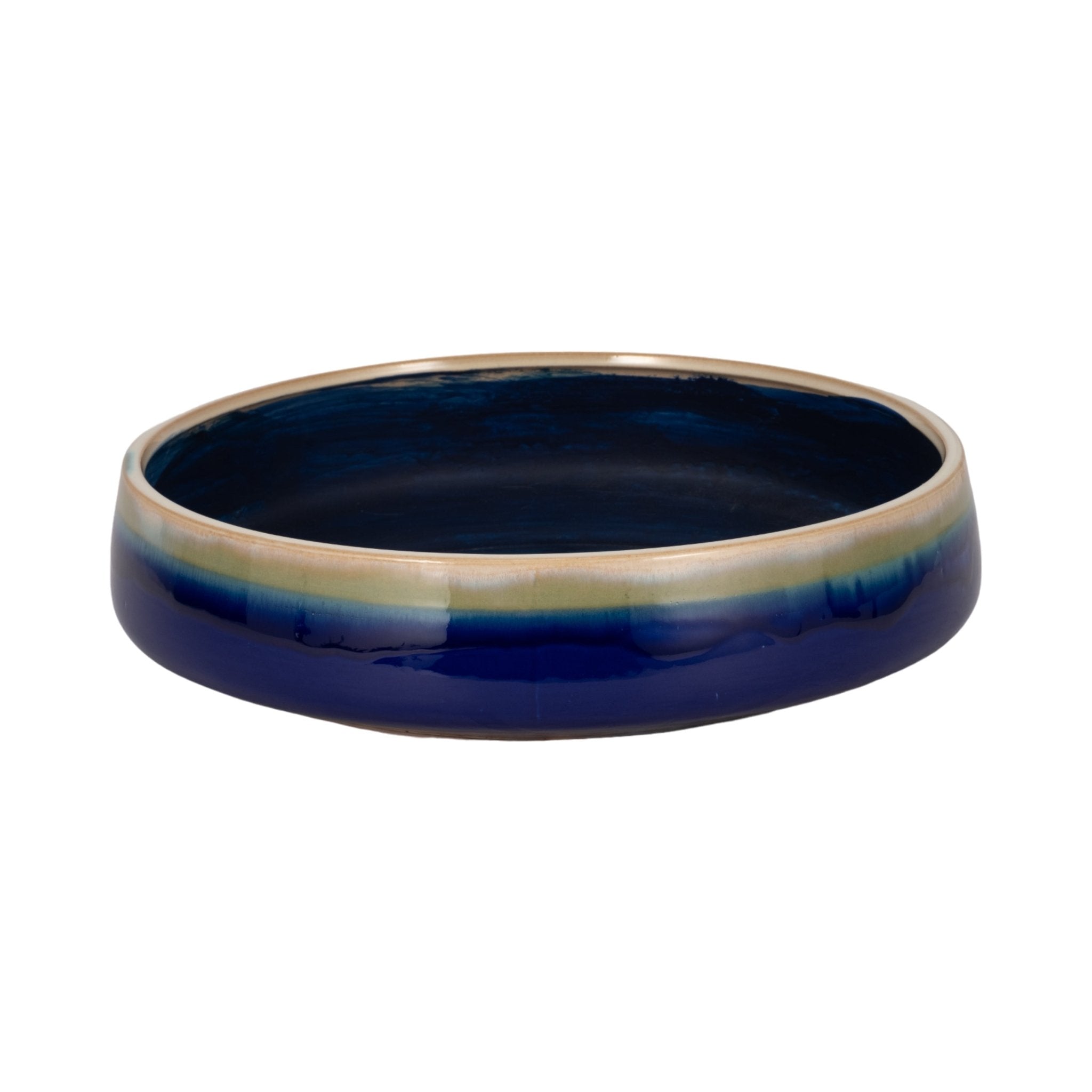 15" Reactive Succulent Planter Bowl, Blue/white Planter| Sagebrook Home