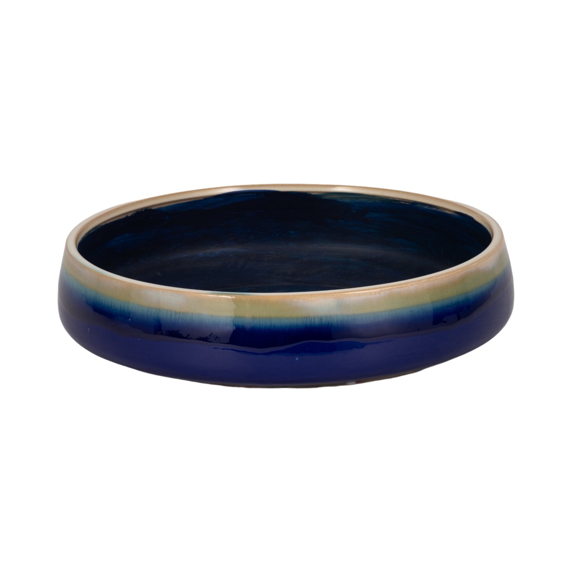 15" Reactive Succulent Planter Bowl, Blue/white Planter| Sagebrook Home