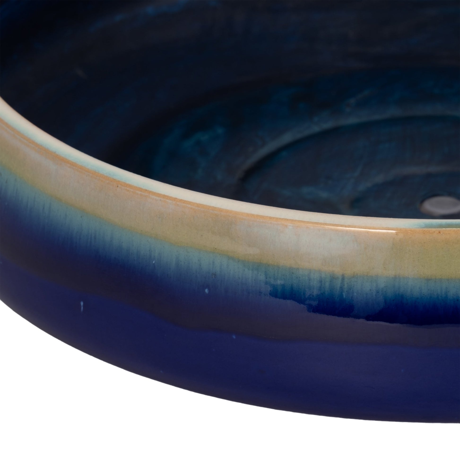 15" Reactive Succulent Planter Bowl, Blue/white Planter| Sagebrook Home
