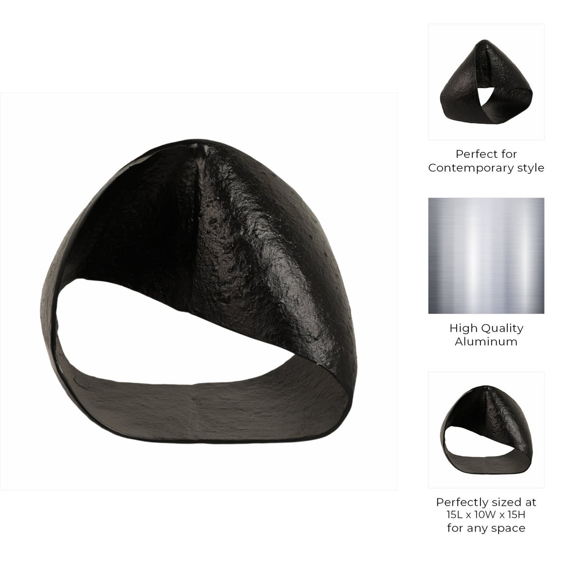 15" TWISTED METAL CIRCLE, BLACK Table Decors| Sagebrook Home
