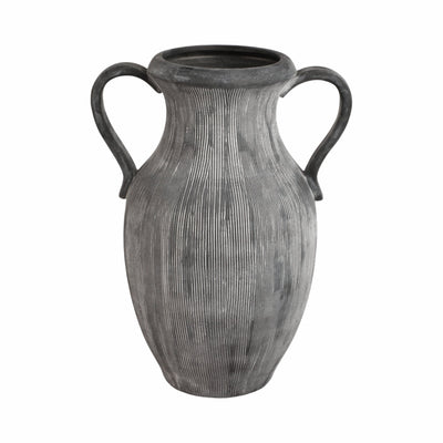 15" Weathered Jug With Handles, Black - Al Rugaib Furniture