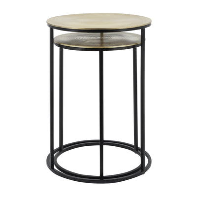 S/2 METAL 20/23 ROUND SIDE TABLE, MATTE BLACK