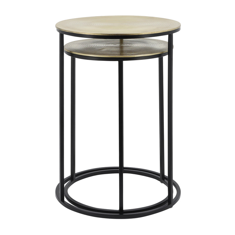 S/2 METAL 20/23 ROUND SIDE TABLE, MATTE BLACK