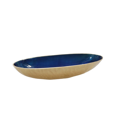 S/2 ALUMINUM 22/24 OVAL BOWL, CHAMPAGNE GOLD