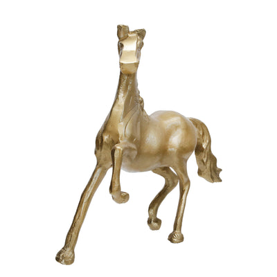 ALUMINUM 16"H HORSE TABLE DECO, CHAMPAGNE GOLD