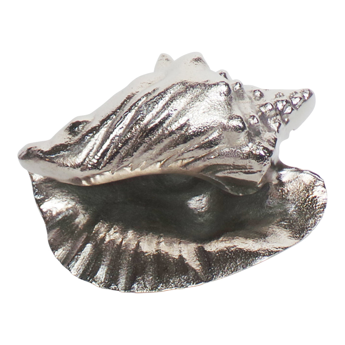 METAL 8" SHELL DECOR, SILVER